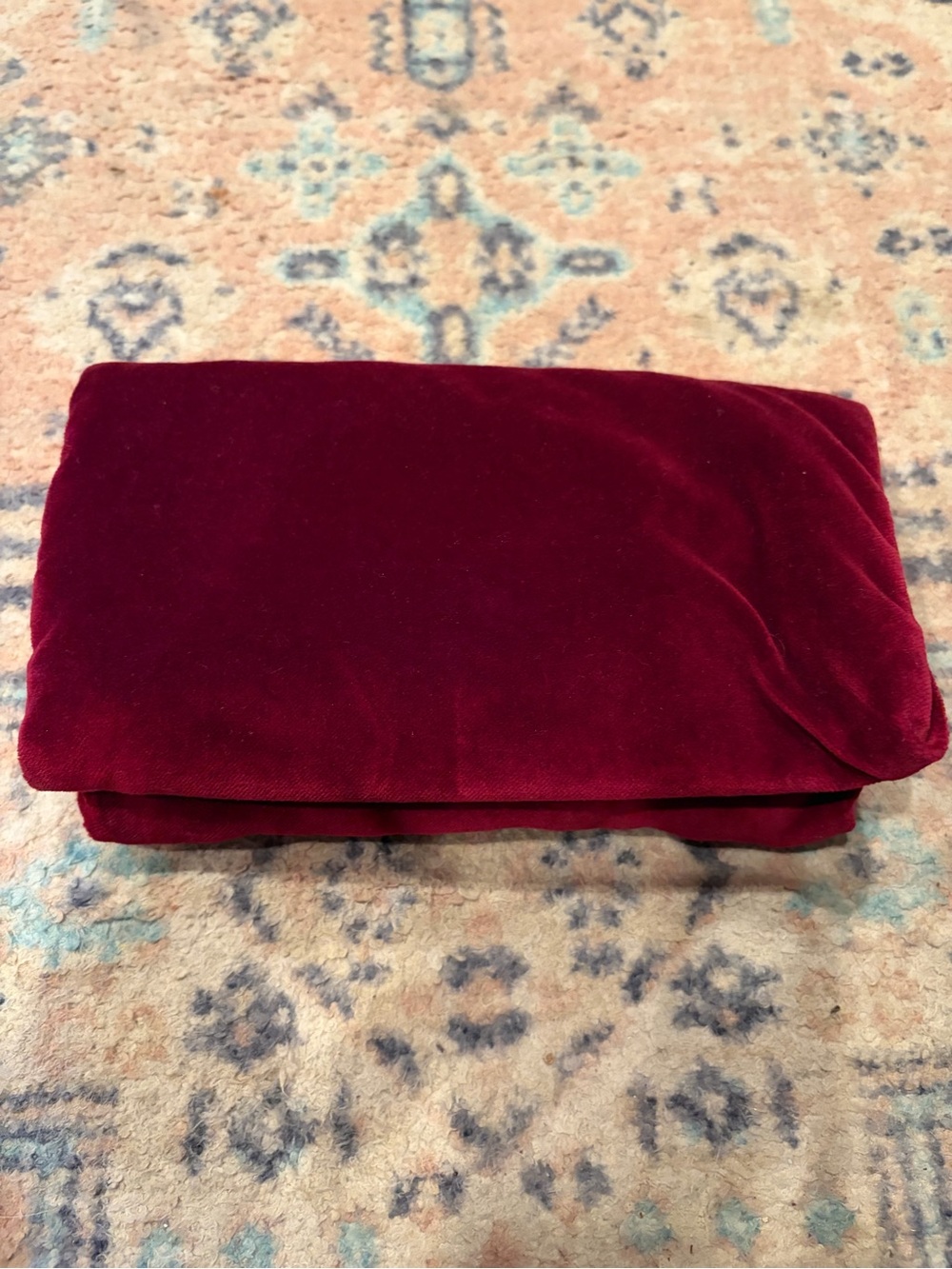 Gucci Velvet Foldover Clutch in Deep Wine Red